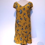 Sukienka letnia Promod 36 musztardowa boho codzienna elegancja (653)