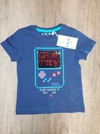 Granatowy t-shirt zę aplikacją r. 5.10.15 98 nowy