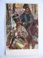 WOJCIECH KOSSAK DOBOSZ CZASY NAPOLEOŃSKIE NAPOLEON przedwojenna POCZTÓWKA