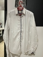 U Koszula Next imprezowa biel folkowe kolorowe pasy wstawki rozmiar M