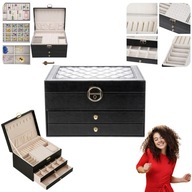 CZARNA SZKATUŁKA NA BIŻUTERIĘ NA KLUCZ PREZENT NA WALENTYNKI DZIEŃ KOBIET