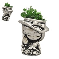 MAŁA OSŁONKA GIPSOWA DONICZKA DEKORACYJNA NA PREZENT SZTUCZNY MECH KWIATY