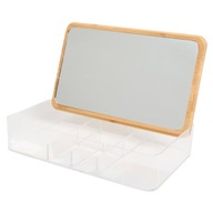Bambusowy organizer na kosmetyki z lusterkiem Touch of Beauty 22 x 14 x 5cm