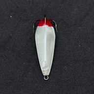 HyRyczki - błystki - gięta blacha srebrne z czerwonym czubkiem - 30mm