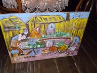 obraz abstrakcja- Przekupki-Balbina Wrońska