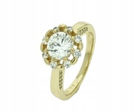 PIERŚCIONEK POZŁACANY Z CYRKONIAMI
