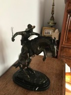 PIEKNA DUZA RZEZBA Z BRONZU. WESTERN. 'REMINGTON'. Sygn.+ Seal. WOW !