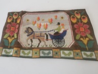 VINTAGE KILIM MAKATKA HAFTOWANA DO POWIESZENIA SKANDYNAWSKA ORYGINALNA