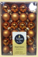 Zestaw bombek choinkowych 24 x 2,5cm szklane POMARAŃCZOWE