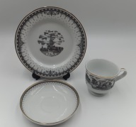 Trio filiżanka 180ml +2 talerzyki bardzo ładne idealne na prezent sygnowane