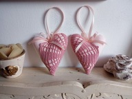 KORONKOWE SERCA DUŻE ZAWIESZKI BAWEŁNA KOMPLET 2 SZTUKI