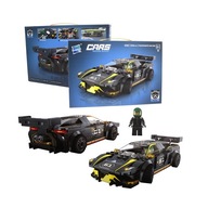 Klocki samochód zestaw klocków konstrukcyjnych wyścigowy czarny 324el