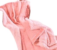 KOC DEKORACYJNY DWUSTRONNY PLUSZOWY 200X150 RÓŻOWY