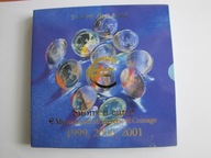 Finlandia komplet monet euro z 1999,2000,2001 roku stan 1