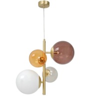 Lampa wisząca żyrandol Bloom złota multicolor 4 x G9 Aldex