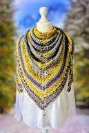 PIĘKNA, DUŻA, CIEPŁA, MIĘKKA MULTIKOLOROWA CHUSTA BOHO HANDMADE, RĘKODZIEŁO