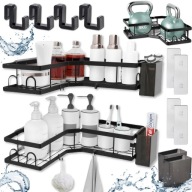 PÓŁKA ŁAZIENKOWA WISZĄCA NAROŻNA POD PRYSZNIC SAMOPRZYLEPNA LOFT 2 SZTUKI