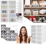 PÓŁKA NA BUTY STOJAK REGAŁ ORGANIZER SZAFKA PLASTIKOWA MOCNA WĄSKA BIAŁA