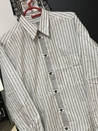 G Koszula imprezowa biała Alvo artystyczne pasy przednia wstawka bawełna