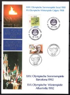 **92 KANADA - KARTA POCZTOWA - OLIMPIADA 1992