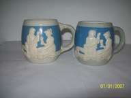 -OBNIŻKA-Wyjatkowa Para Starych Kufli WEKARA OK, 1900r K-5