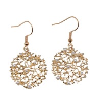 Kolczyki złote ażurowe z perełkami