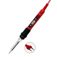 Lutownica precyzyjna 80W z LCD regulacja 180-500st i włącznikiem czerwona