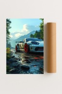 Plakat bez ramy 30x40 cm Porsche GT3 RS na Szlaku – moc i styl