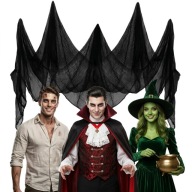 PAJĘCZYNA CZARNA DEKORACJA NA HALLOWEEN TKANINA NARZUTA OBRUS XL 183X76CM