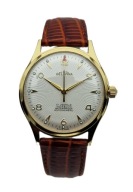 ZŁOCONY MĘSKI DUŻY ZEGAREK DELBANA 17 JEWELS LATA 50-TE - JAK Z FABRYKI