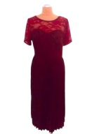 SHEIN BORDOWA PLISOWANA SUKIENKA KORONKA WESELE 46