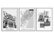 Oryginalne Plakaty z Barceloną, Zestaw 3x30x40cm, Do Salonu, Sypalni,Biura.
