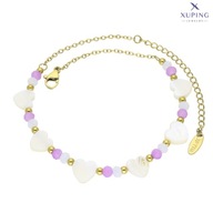 72263 Celebrytka bransoletka na nogę złota stal kolorowe koraliki