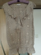 BLUZKA ŁADNA W MARMURKOWY WZÓR Z FALBANKĄ PRZY DEKOLCIE R. 44