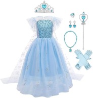 Kostium Elsa Sukienka księżniczki Kraina Lodu Akcesoria roz 130