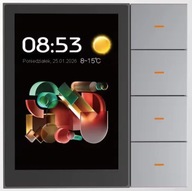 Przełącznik poczwórny Smart Home, Tuya, Zigbee (Srebrny)