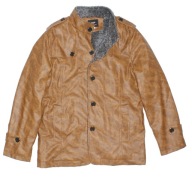 CKP FASHION_Piękna KURTKA_karmelowa eko skóra na futerku pagony Jedyna_M