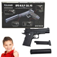 PISTOLET ASG METALOWY Z TŁUMIKIEM + 800 KULEK GRATIS. HIT PREZENTOWY!