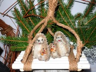 Zawieszka drewniana ławeczka huśtawka stroik święta