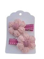 Spinki do włosów szydełkowe kwiatki 2 szt. handmade
