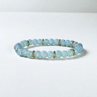 BRANSOLETKA Z KAMIENI,KRYSZTAŁ LODOWY NIEBIESKI,NA GUMCE