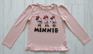 C&A Koszulka bluzka top Myszka Minnie długi rękaw 134 z falbanką