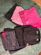 Ubrania sportowe damskie XS/S czarne różowe spodenki koszulki mix zestawy