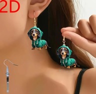 Kolczyki z jamnikiem w bluzie dla WOŚP