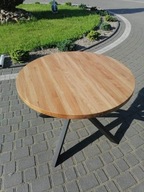 Stół debowy okrągły 100 cm rozkładany Loft