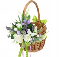 KOSZYK WIELKANOCNY UDEKOROWANY KWIATAMI KOSZYCZEK DO ŚWIĘCENIA OZDOBNY