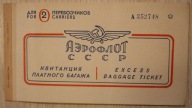 AEROFLOT CCCP 1962 ROK - ROSJA - ZSRR - BILET BAGAŻOWY - OKŁADKA Z BILETU