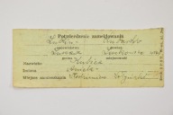 POTWIERDZENIE ZAMELDOWANIA LUBLIN - LUBARTÓW 1945 r.