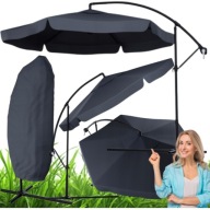 DUŻY PARASOL OGRODOWY 3,5M SKŁADANY NA WYSIĘGNIKU WODOODPORNY + POKROWIEC