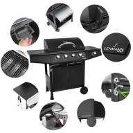 GRILL GAZOWY LEHMANN OHIO CZARNY 9,3 kW ŻELIWNY RUSZT POKROWIEC TERMOMETR